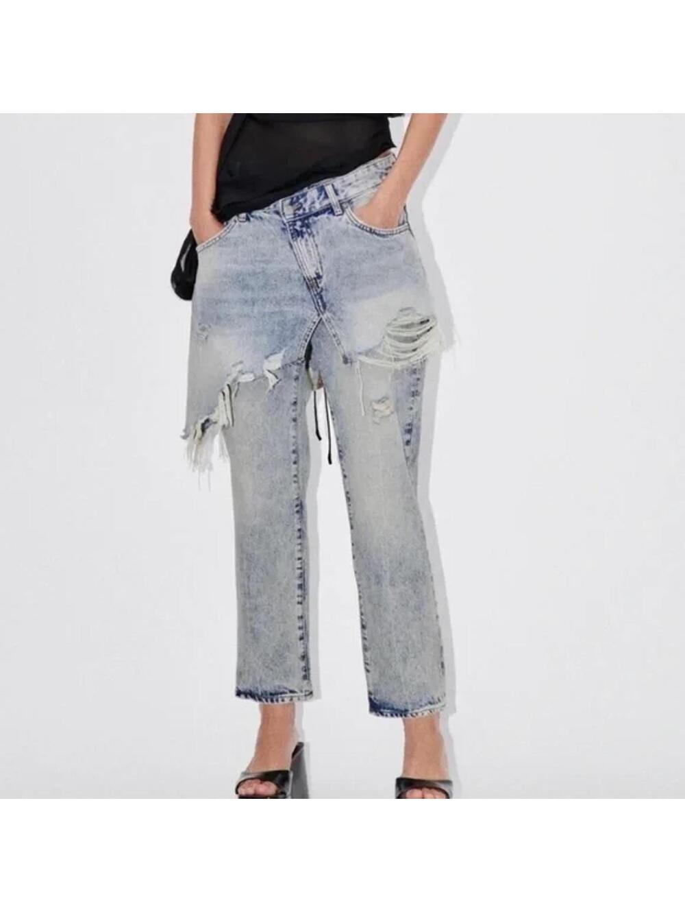 NWT ZARA The Layered Jeans – Light Wash – Size 0